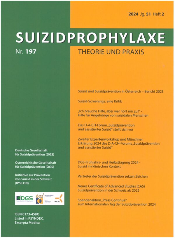 Suizidprophylaxe Heft 197